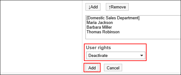 "Add Permissions" screen