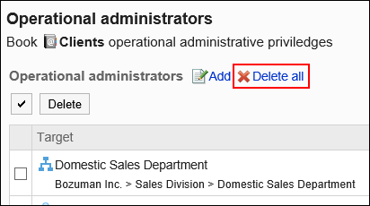 Image of the Delete all action link