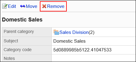 Image of the delete action link