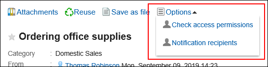 Image of a option dropdown list
