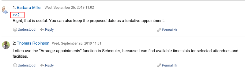 Image with setting the anchor feature in comments