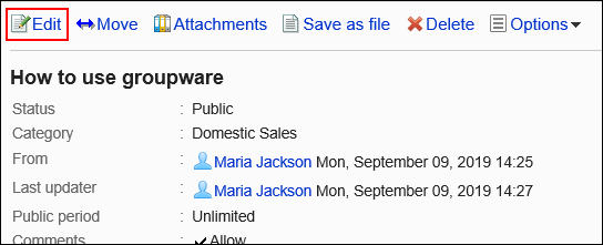 Image of the edit action link enclosed