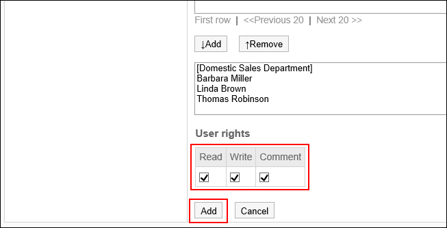 Image of an add action link