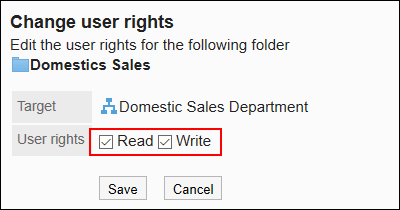Image of changing user rights