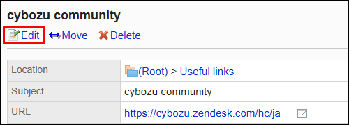 Image of an edit action link
