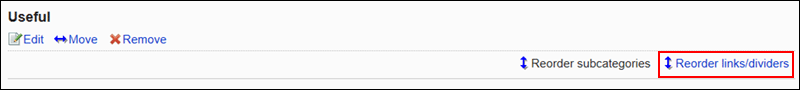 Image of reordering shared links and dividers