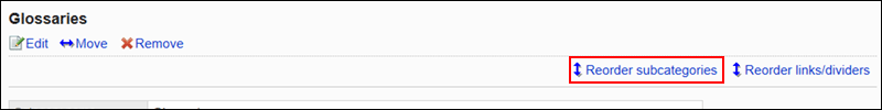 Image of reordering subcategories action link