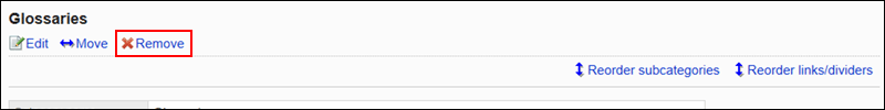 Image of a delete action link