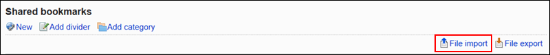 Image of exporting shared links and dividers