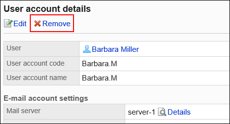 Image of the delete action link