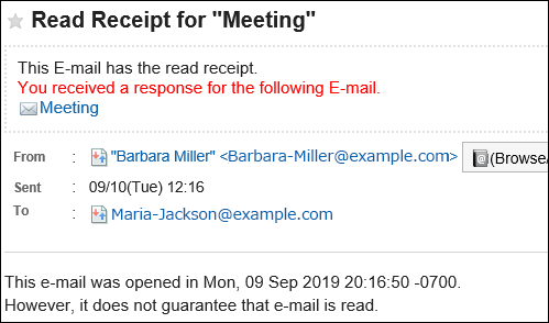 Image of a user who received a read receipt e-mail