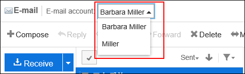 Screen capture: Creating a new e-mail account in the e-mail screen