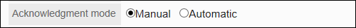 Image of configuring the acknowledgment status operation mode