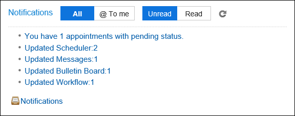 Image of displaying notifications by number