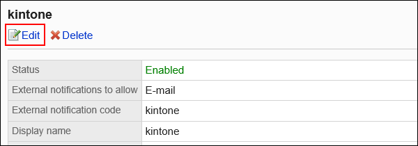 Image of an edit action link