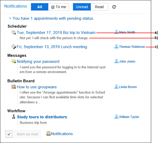 Image of notifications portlet