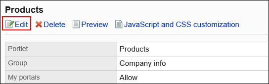 Image of the edit action link enclosed