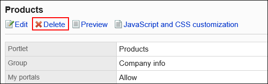 Image of the delete action link