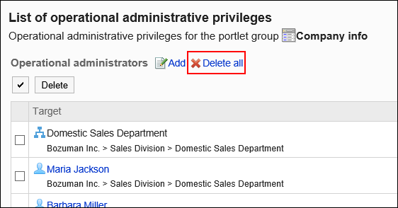 Image of the Delete all action link
