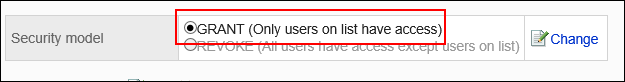 Images of GRANT (Only users on list have access) selected