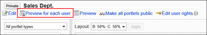 Image of the link of Preview for each user