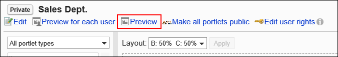 Image of a preview action link