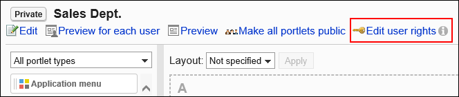 Image of setting user rights action link