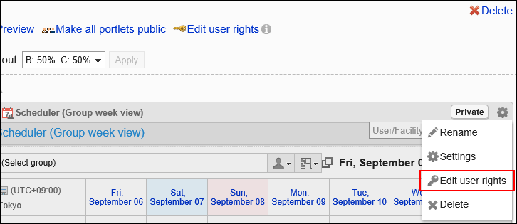 Image of changing permissions action link