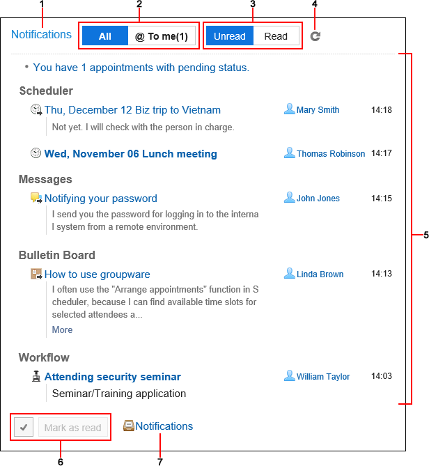 "Notifications" Portlet