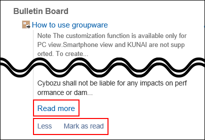 Image of the link to expand the notification content for operation