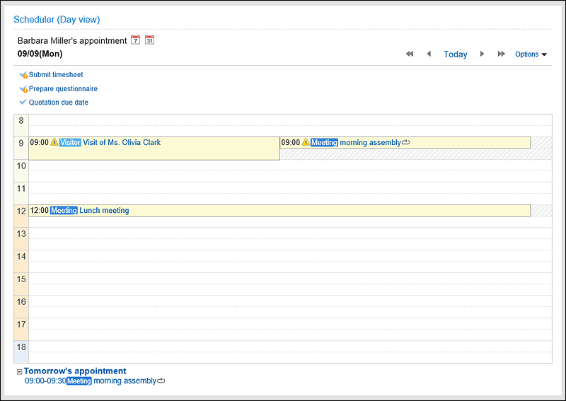 Scheduler (Day View) portlet