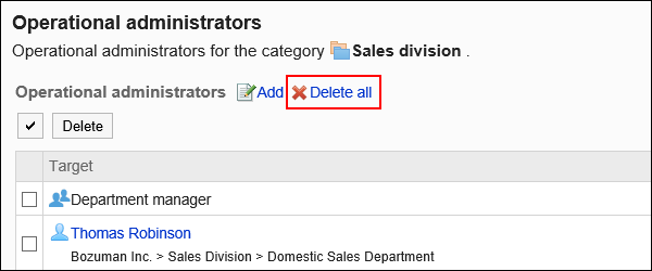 Image of the Delete all action link