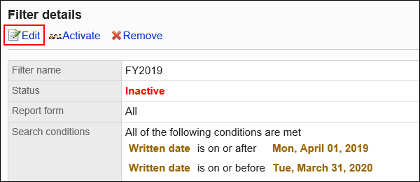 Image of an edit action link