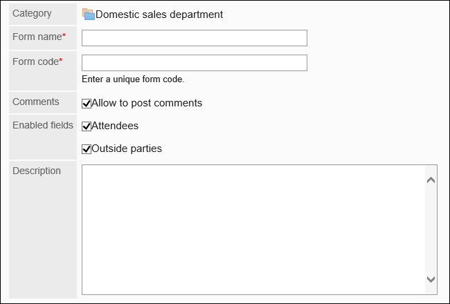 Image of setting items in a report form