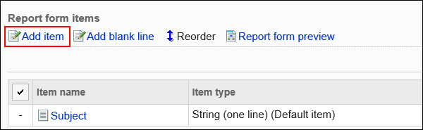 Image of an add items action link