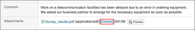 Screenshot: The "Details" link is highlighted in the "Report details" screen