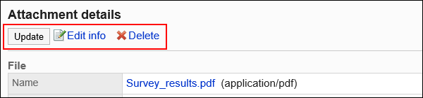Image of Attachment action link surrounded by a red rectangle box
