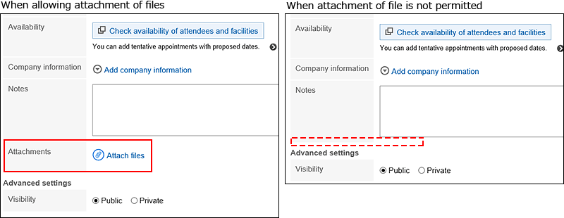 Image of file attachments whey they are allowed or prohibited