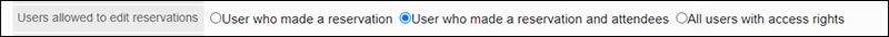 Screenshot: The "Users allowed to edit reservations" option