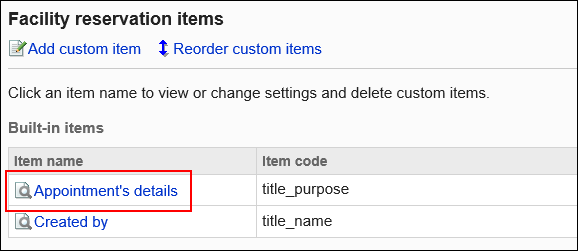 Image with the item name to change