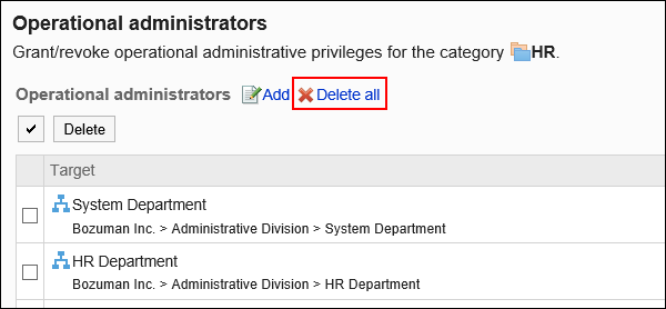Image of the Delete all action link