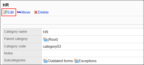 Image of an edit action link