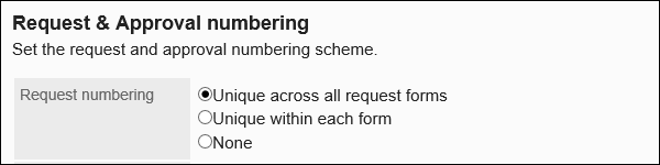 Image with a request number format selected