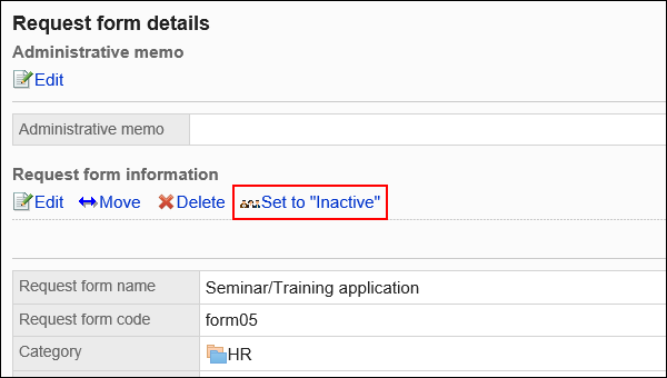 Image of a disabling action link