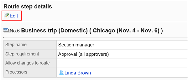 Image of an edit action link