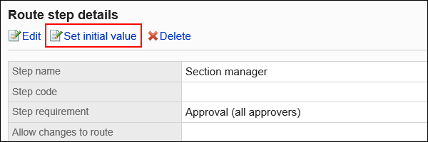 Image of the action link to set the initial value
