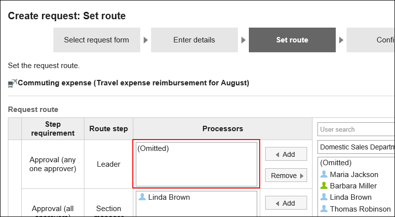 Image of the route step that omits a processor