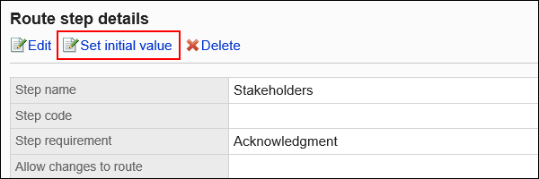 Image of the action link to set the initial value