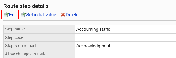 Image of an edit action link