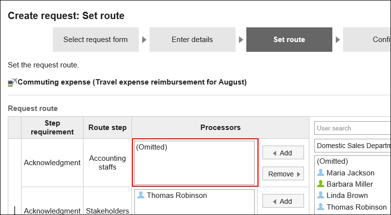 Image of the route step that omits a processor